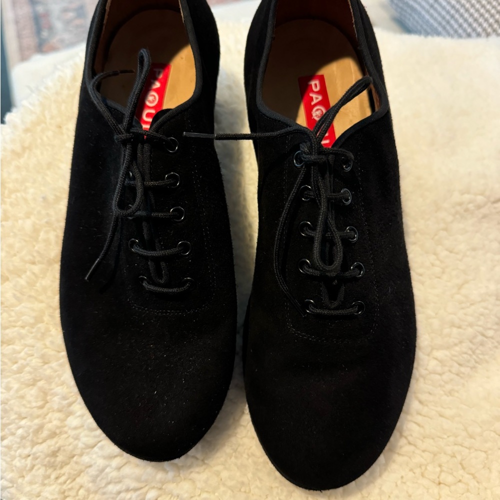 Paoul Italian black suede dance shoes 1.75” Latin heel size 40 / 8.5
